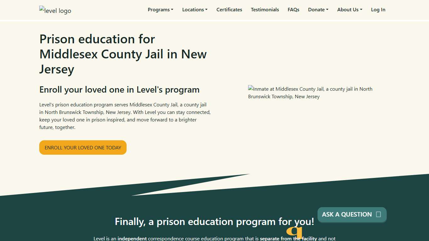 Prison Education For Middlesex County Jail - Level